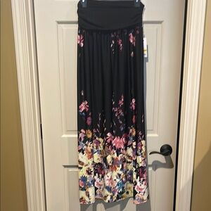 Floral Black Maxi Skirt
